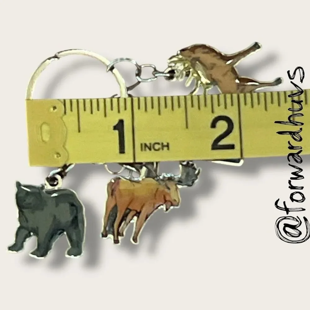 Colorado Wildlife Souvenir Keychain – Moose, Elk, and Bear Charms – Metal & Enam